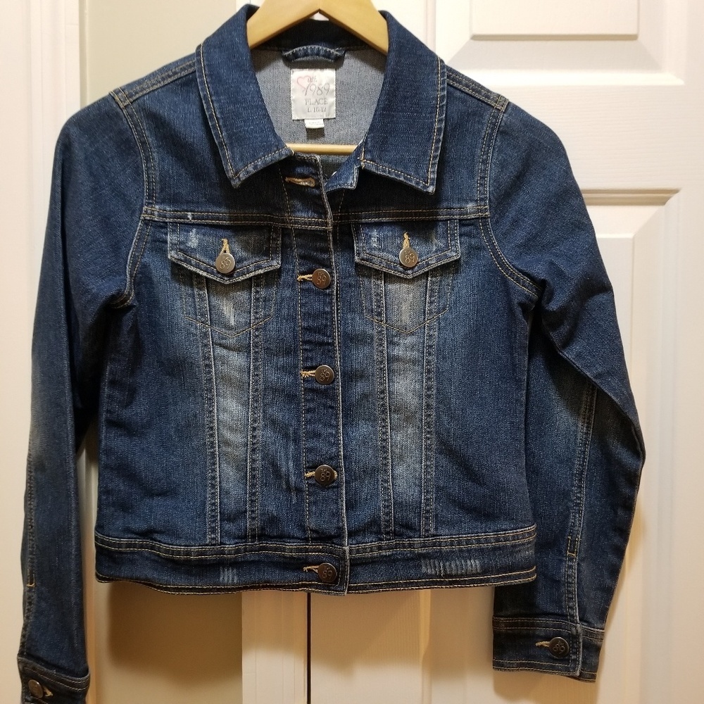 Girls The Childrens Place distressed denim Jacket - Picture 2 of 7